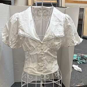 ASTR Elegant White Puff Sleeve Blouse